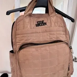Steve Madden Tan Quilted Backpack Steve Madden | Bags | Steve Madden Mini Backpack Beige Nwt  main image 3